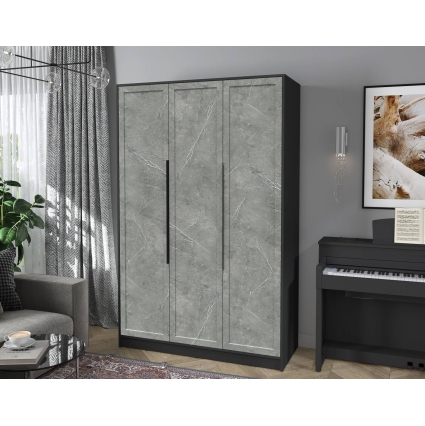 Шкаф распашной Тренд КТ-Ш3 (Антрацит ЛДСП/ Керамика ЛМДФ) Ш1360 В2128 Г547